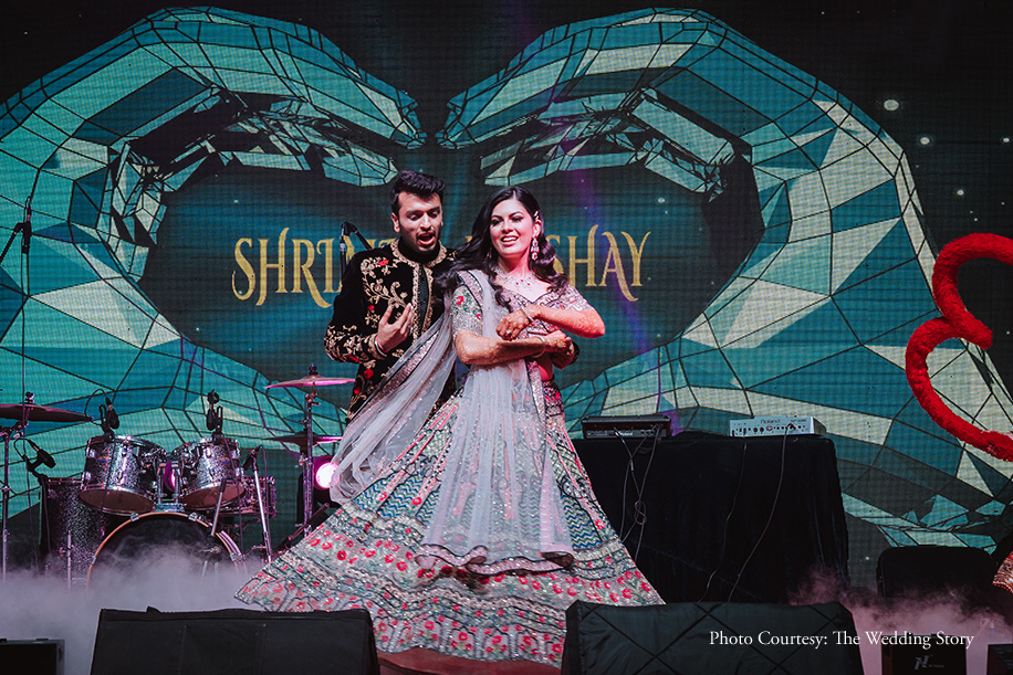 couple magical mood for the night of fabulous sangeet performances