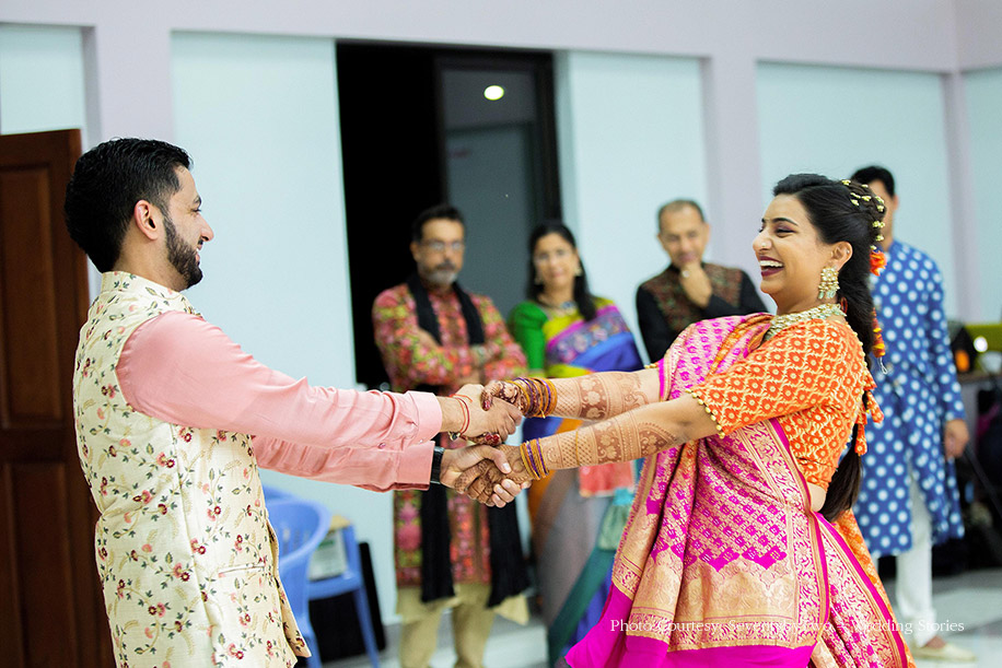 Pink and Orange Lehenga