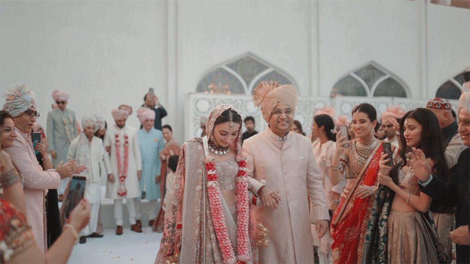 Bride and Father entry at Taj Mahal Palace Mumbai