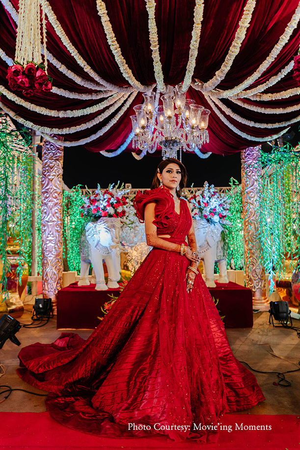 Red gown for reception