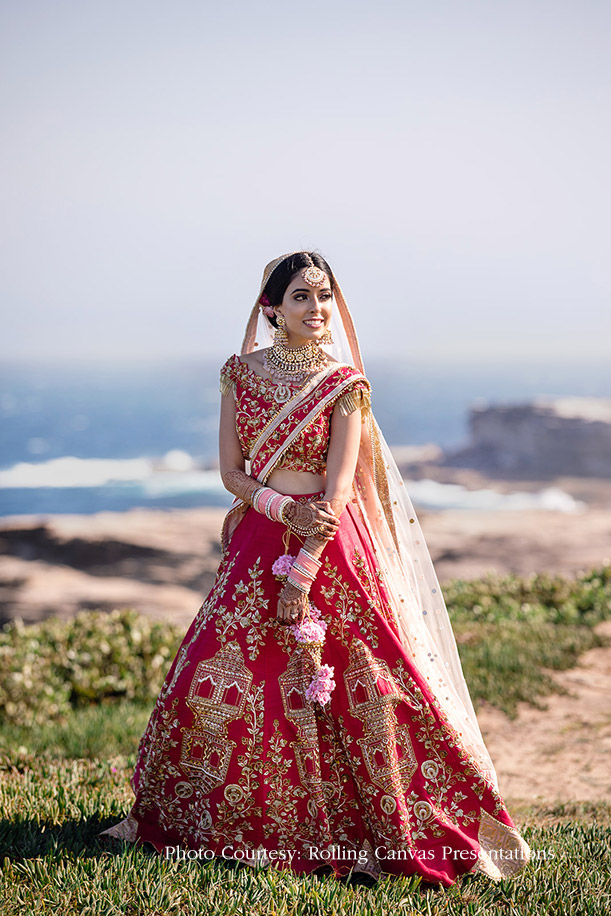 Pink and gold lehenga