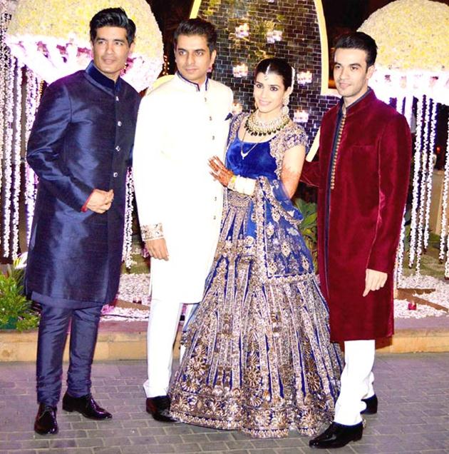 Manish Malhotra2 Rridhi and Tejas with Punit Malhotra and Manish Malhotra