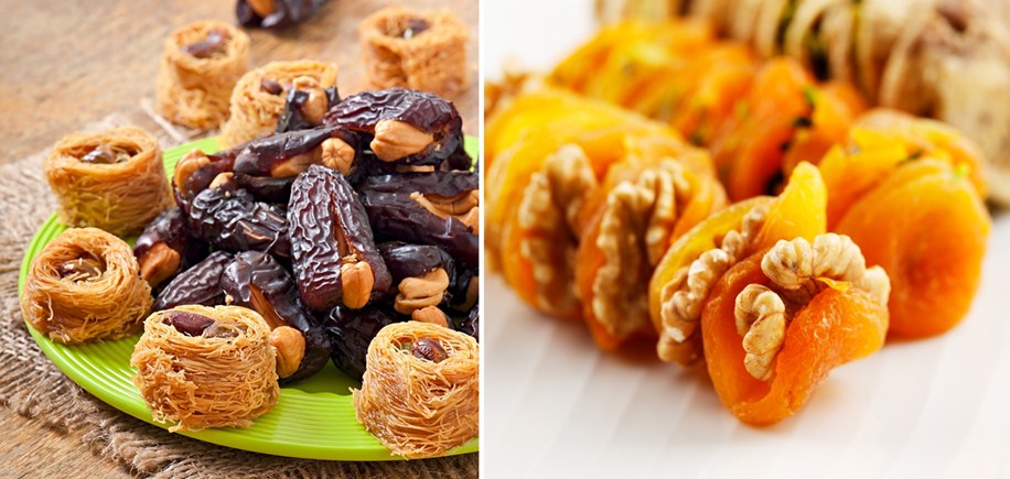 Middle Eastern Sweets by Foodhall - Pistachio Osh El Bul Bul_ Stuffed Dates with Hazelnuts-horz