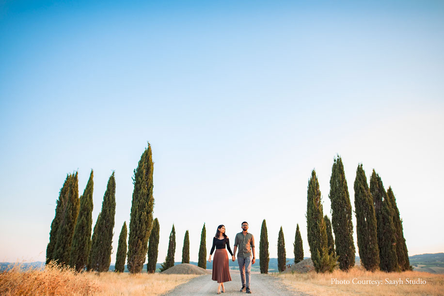 Tejaswini and Abhinga planned their pre-wedding shoot in Tuscany, Italy, which offered endless options for stunning frames and moods