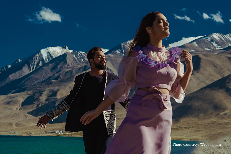 A soulful pre-wedding photoshoot that captured the beauty of this couple’s love against the rugged and magnificent terrain of Ladakh