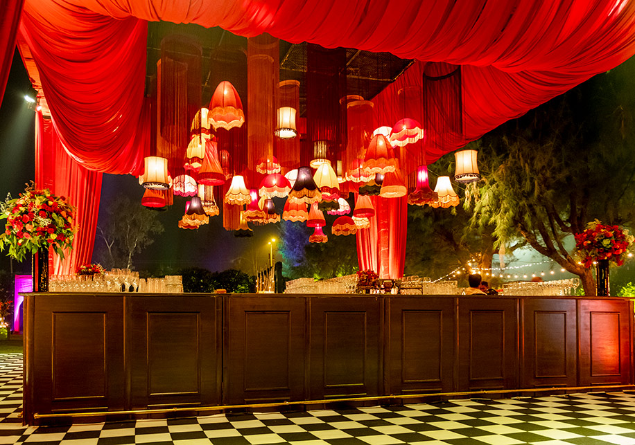 Devika Sakhuja Created A Vintage Masterpiece By Painting This Venue Crimson Red
