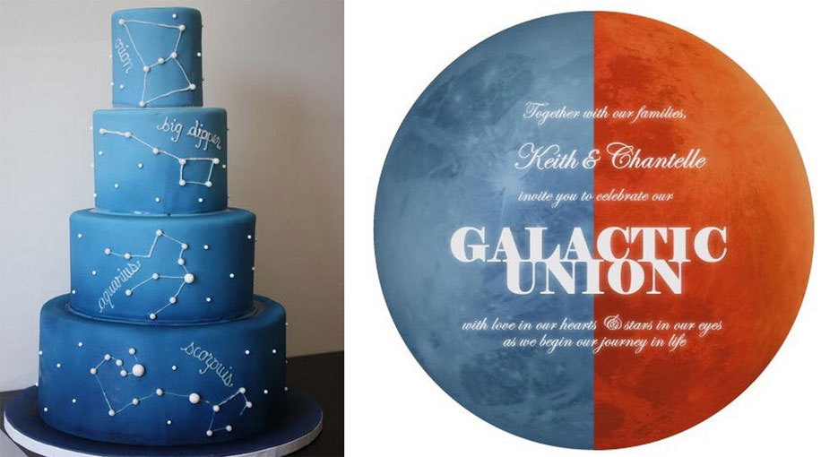Chantelle and Keith's galactic-themed wedding
