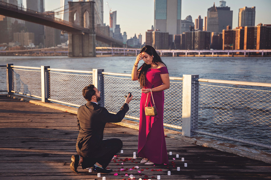 A glamorous proposal that celebrated the city of New York.