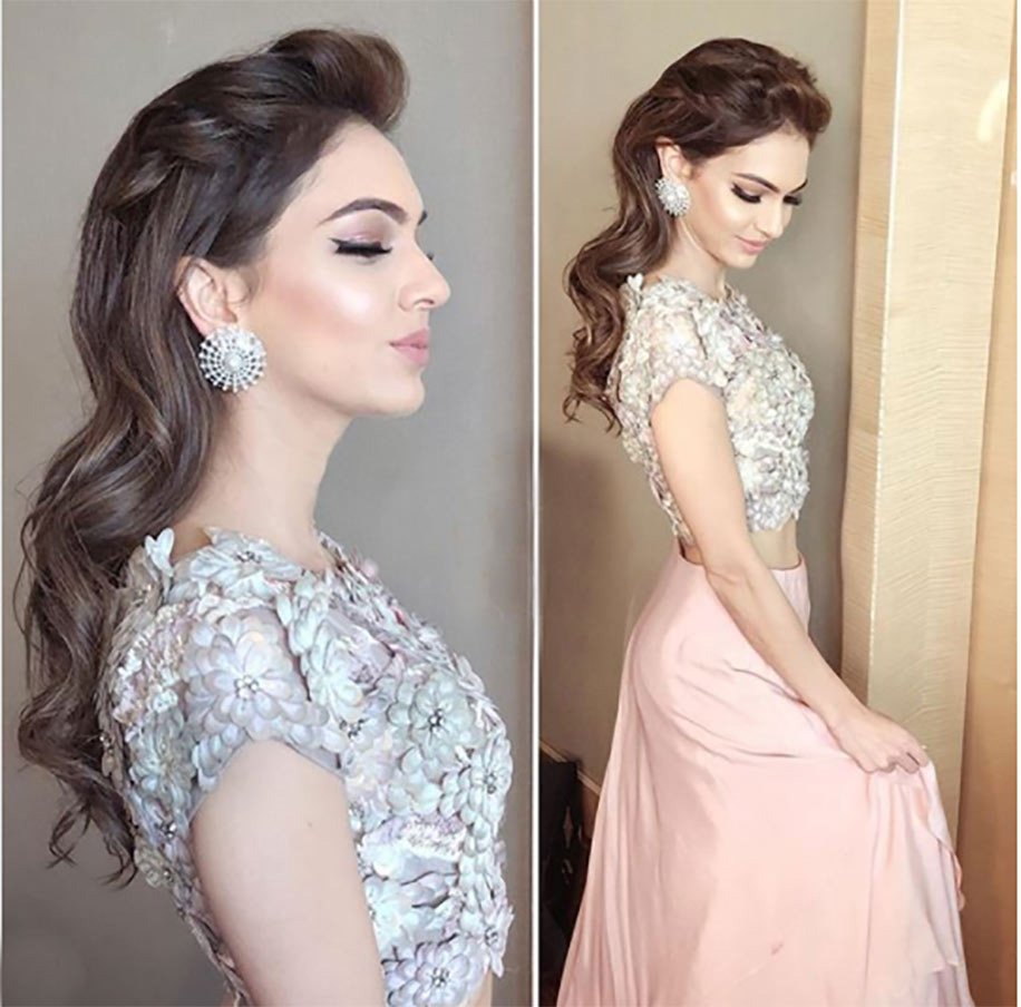 This fashion-forward bride planned her elegant bridal looks featuring a pastel palette