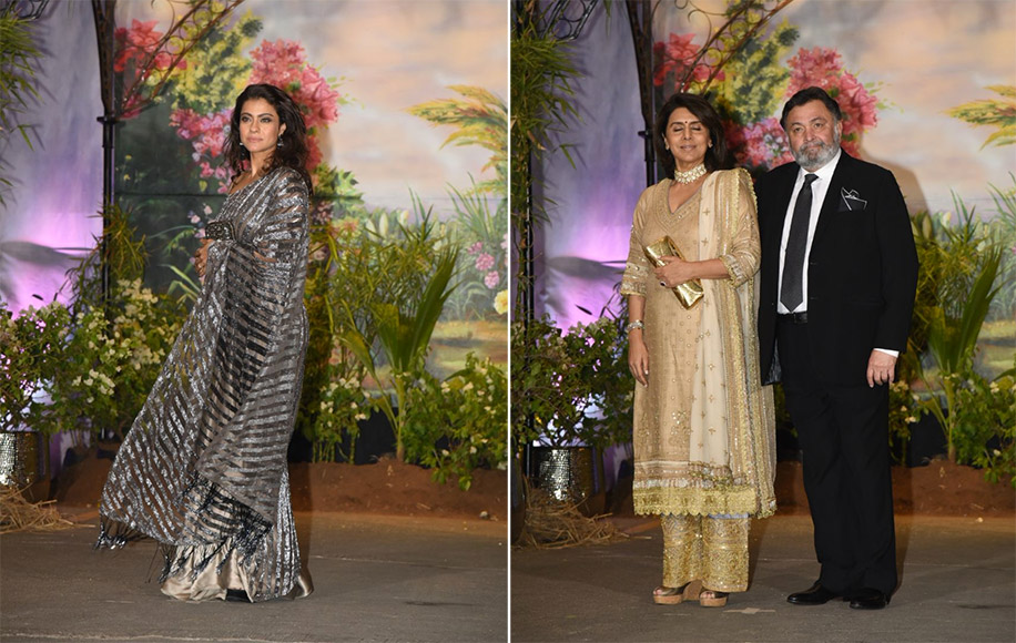 Kajol, Rishi Kapoor and Neetu Kapoor at Sonam Kapoor's Reception