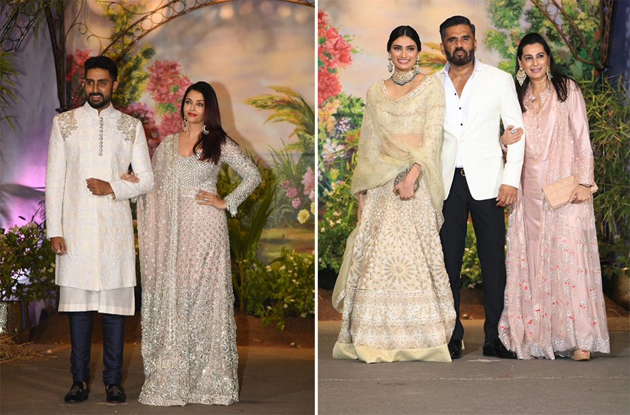Abhishek Bachchan, Aishwarya Rai Bachchan, Suniel Shetty, Athiya Shetty at Sonam Kapoor's Reception